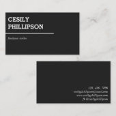 Minimalistischer Beruflicher Dunkelgrau Freelancer Visitenkarte (Vorne/Hinten)