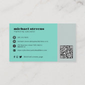 Minimalistischer beruflicher Firmenname QR-Code Visitenkarte (Rückseite)