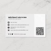 Minimalistischer beruflicher Firmenname QR-Code Visitenkarte (Rückseite)