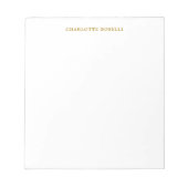 Minimalistischer Beruflicher Goldfarbname Notizblock (Vorderseite)