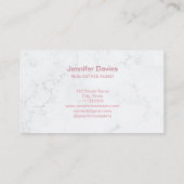 Minimalistischer Beruflicher Marmor Real Anwesen A Visitenkarte (Rückseite)