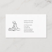 Minimalistischer Beruflicher Massagetherapeut Visitenkarte (Rückseite)