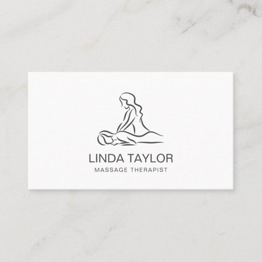 Minimalistischer Beruflicher Massagetherapeut Visitenkarte (Vorderseite)