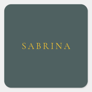 Minimalistischer Beruflicher moderner Name Dustgrü Quadratischer Aufkleber