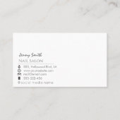 Minimalistischer beruflicher Nagelsalon Visitenkarte (Rückseite)