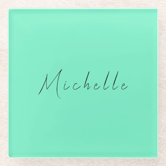 Minimalistischer Beruflicher Name Handschriftlich Glasuntersetzer (Vorderseite)