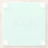 Minimalistischer Beruflicher Name Handschriftlich Glasuntersetzer (Rückseite)