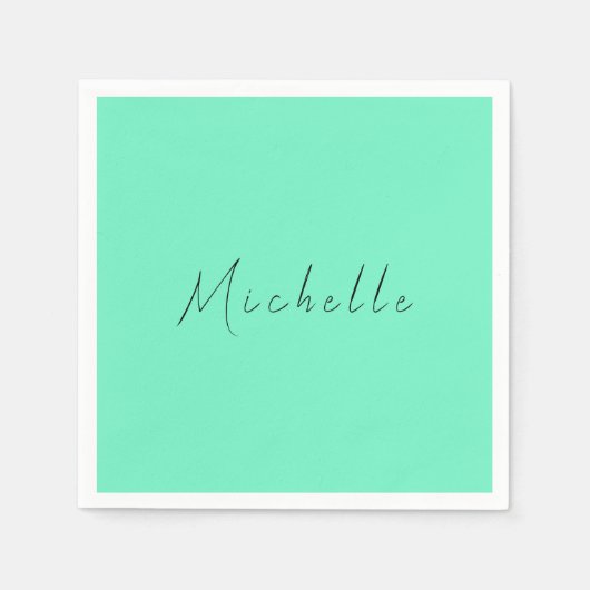 Minimalistischer Beruflicher Name Handschriftlich Serviette (Vorderseite)