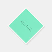 Minimalistischer Beruflicher Name Handschriftlich Serviette (Ecke)