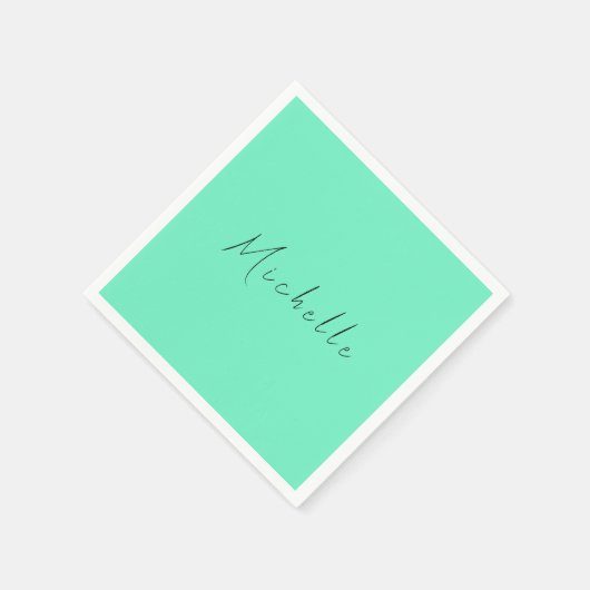 Minimalistischer Beruflicher Name Handschriftlich Serviette (Ecke)