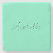 Minimalistischer Beruflicher Name Handschriftlich Steinuntersetzer (Vorderseite)