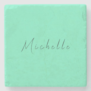 Minimalistischer Beruflicher Name Handschriftlich Steinuntersetzer