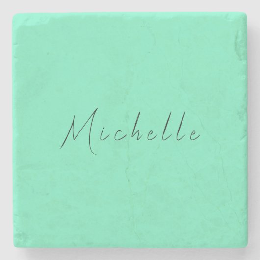 Minimalistischer Beruflicher Name Handschriftlich Steinuntersetzer (Vorderseite)