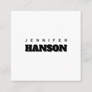 Minimalistischer Beruflicher Name Schwarz/Weiß Begleitkarte