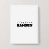 Minimalistischer Beruflicher Name Schwarz/Weiß Button (Vorderseite)