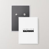Minimalistischer Beruflicher Name Schwarz/Weiß Button (Vorderseite/Rückseite)