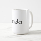 Minimalistischer Beruflicher Name Schwarz/Weiß Kaffeetasse (VorderseiteRechts)