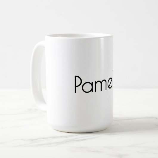 Minimalistischer Beruflicher Name Schwarz/Weiß Kaffeetasse (Vorderseite Links)