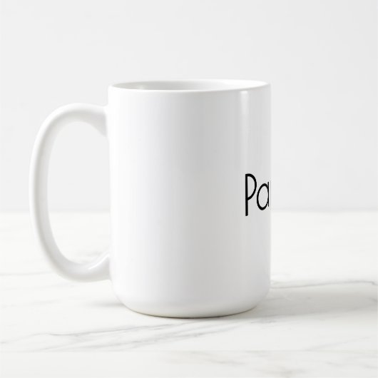 Minimalistischer Beruflicher Name Schwarz/Weiß Kaffeetasse (Links)