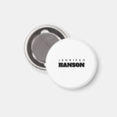 Minimalistischer Beruflicher Name Schwarz/Weiß Magnet (Vorderseite/Rückseite)