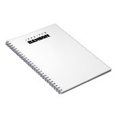 Minimalistischer Beruflicher Name Schwarz/Weiß Notizblock (Rechte Seite)