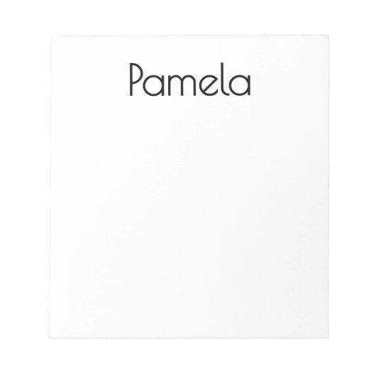 Minimalistischer Beruflicher Name Schwarz/Weiß Notizblock (Vorderseite)