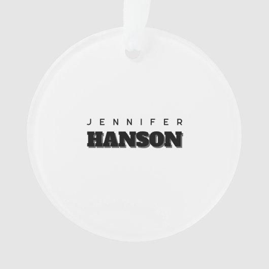 Minimalistischer Beruflicher Name Schwarz/Weiß Ornament (Vorderseite)