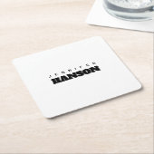 Minimalistischer Beruflicher Name Schwarz/Weiß Rechteckiger Pappuntersetzer (angewinkelt)