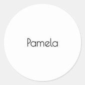 Minimalistischer Beruflicher Name Schwarz/Weiß Runder Aufkleber (Vorderseite)