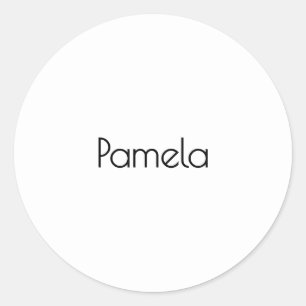 Minimalistischer Beruflicher Name Schwarz/Weiß Runder Aufkleber