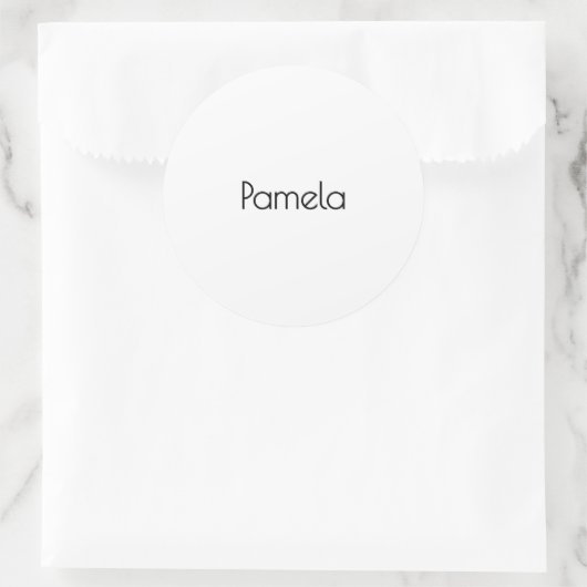 Minimalistischer Beruflicher Name Schwarz/Weiß Runder Aufkleber (Tasche)