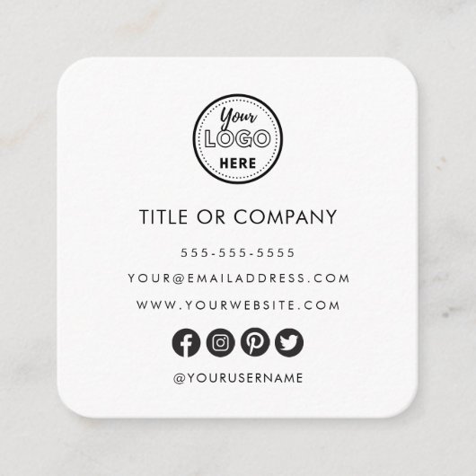 Minimalistischer Beruflicher QR-Code Begleitkarte (Vorderseite)