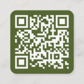 Minimalistischer Beruflicher QR-Code für Moss Gree Quadratische Visitenkarte (Rückseite)