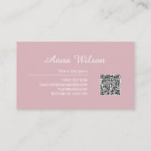 Minimalistischer Beruflicher QR-Code in Rosa Visitenkarte (Rückseite)