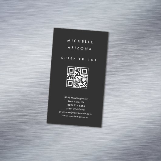 Minimalistischer Beruflicher QR-Code Magnetische Visitenkarte (Beispiel)