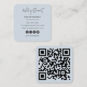Minimalistischer Beruflicher QR-Code Moderne Soft Quadratische Visitenkarte (Vorne/Hinten)