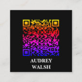Minimalistischer Beruflicher QR-Code Quadratische Visitenkarte (Vorderseite)