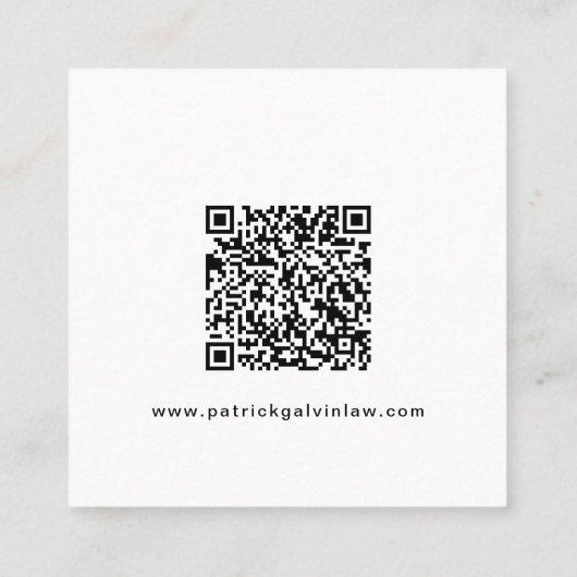 Minimalistischer Beruflicher QR-Code Quadratische Visitenkarte (Rückseite)