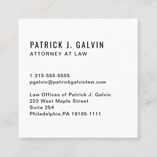 Minimalistischer Beruflicher QR-Code Quadratische Visitenkarte (Vorderseite)