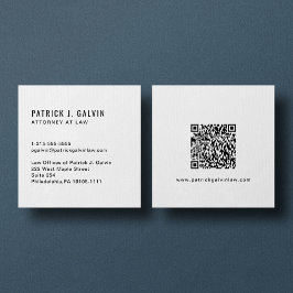 Minimalistischer Beruflicher QR-Code Quadratische Visitenkarte