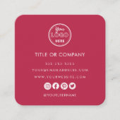 Minimalistischer Beruflicher QR-Code Quadratische Visitenkarte (Vorderseite)