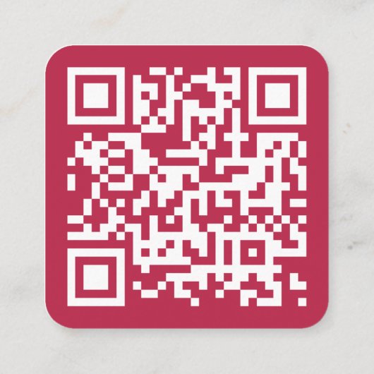 Minimalistischer Beruflicher QR-Code Quadratische Visitenkarte (Rückseite)