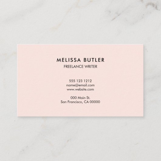 Minimalistischer Beruflicher QR-Code Rosa Visitenkarte (Rückseite)