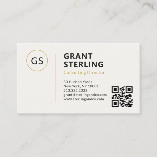 Minimalistischer Beruflicher QR-Code Visitenkarte (Vorderseite)