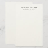 Minimalistischer Beruflicher Rechtsanwalt Briefpapier (Vorne/Hinten)