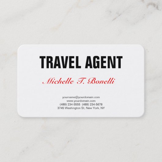 Minimalistischer Beruflicher Schlichter Agent für  Visitenkarte (Vorderseite)