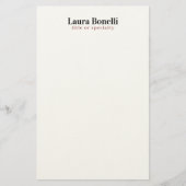 Minimalistischer Beruflicher Schlichter Name Briefpapier (Vorderseite)