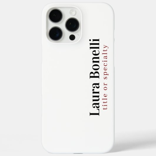 Minimalistischer Beruflicher Schlichter Name Case-Mate iPhone Hülle (Rückseite)