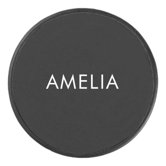 Minimalistischer Beruflicher Schlichter Name Eishockey Puck (Vorderseite)