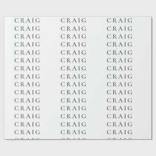 Minimalistischer Beruflicher Schlichter Name Geschenkpapier